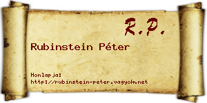 Rubinstein Péter névjegykártya