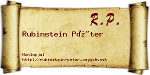 Rubinstein Péter névjegykártya